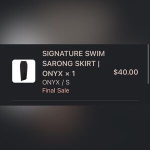 Signature Swim Sarong Skirt in Onyx from skims. Never worn